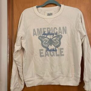 American Eagle This Feels Lived-in cream light weight pullover